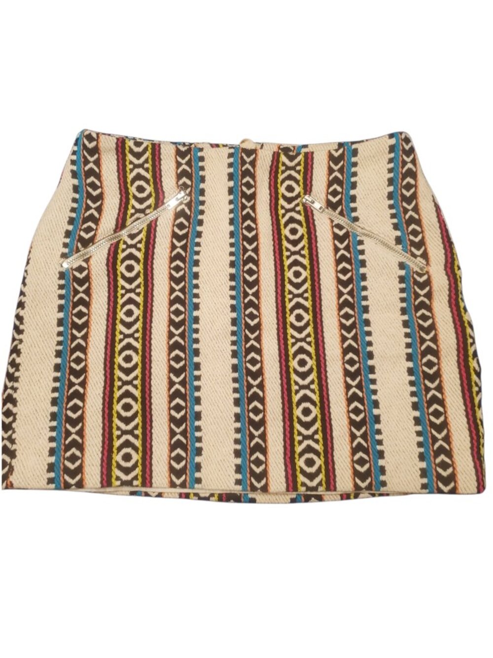Divided Aztec Inspired Mini Skirt